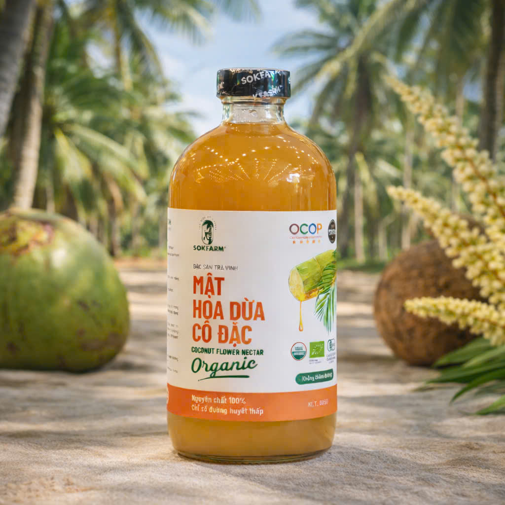 Sokfarm Mật Hoa Dừa Cô Đặc – Hũ 250g hữu cơ cho bếp hiện đại