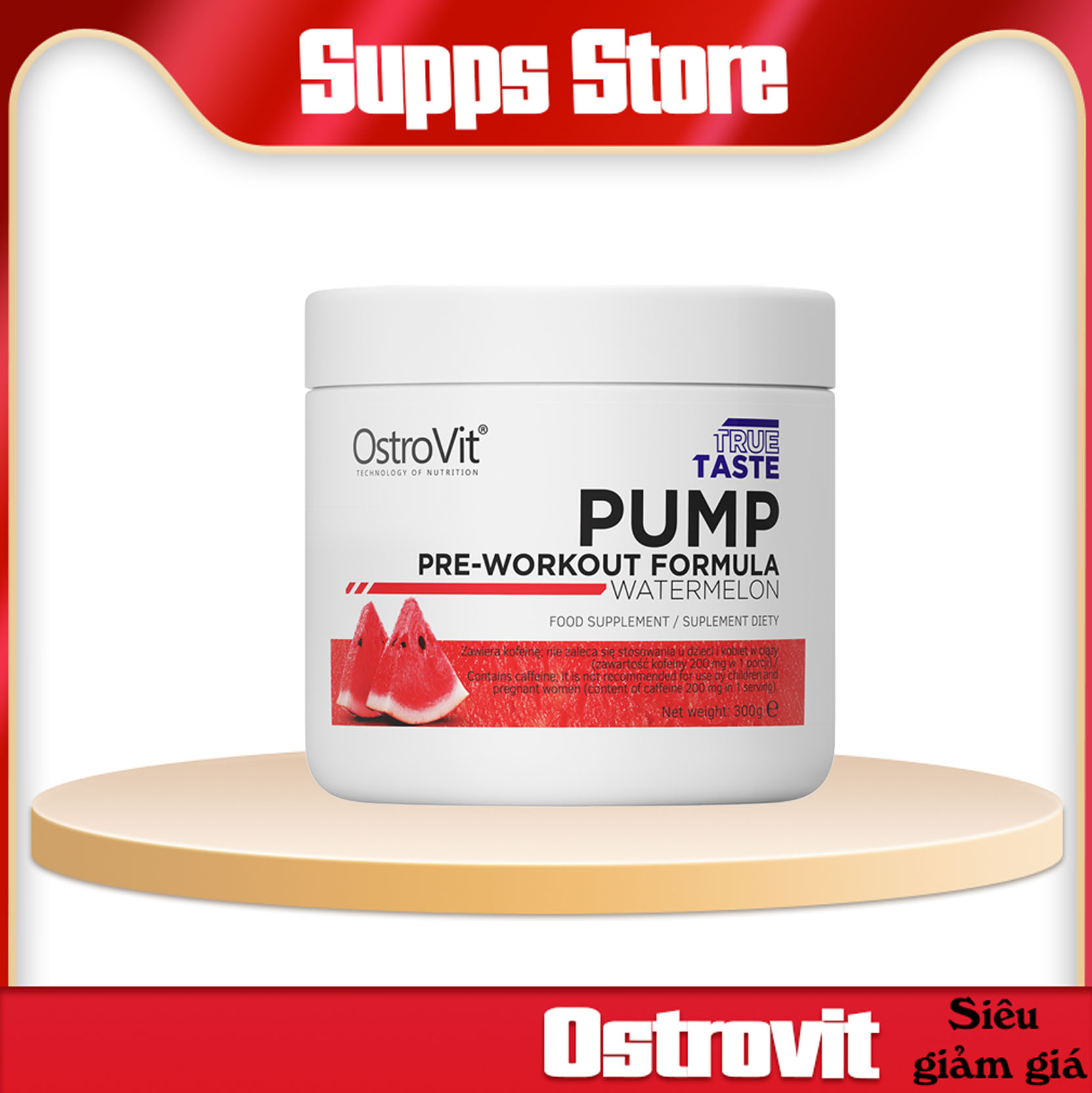 Ostrovit Pump Pre Workout Formula 300g 30 servings - Tăng sức mạnh sức bền tỉnh táo tập luyện