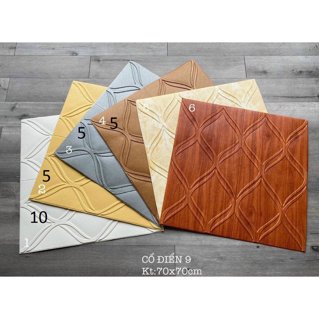COMBO 10 TẤM Xốp Dán Tường Hoa Văn Cực Đẹp Kích Thước 70x77cm Loại 1 keo siêu dính
