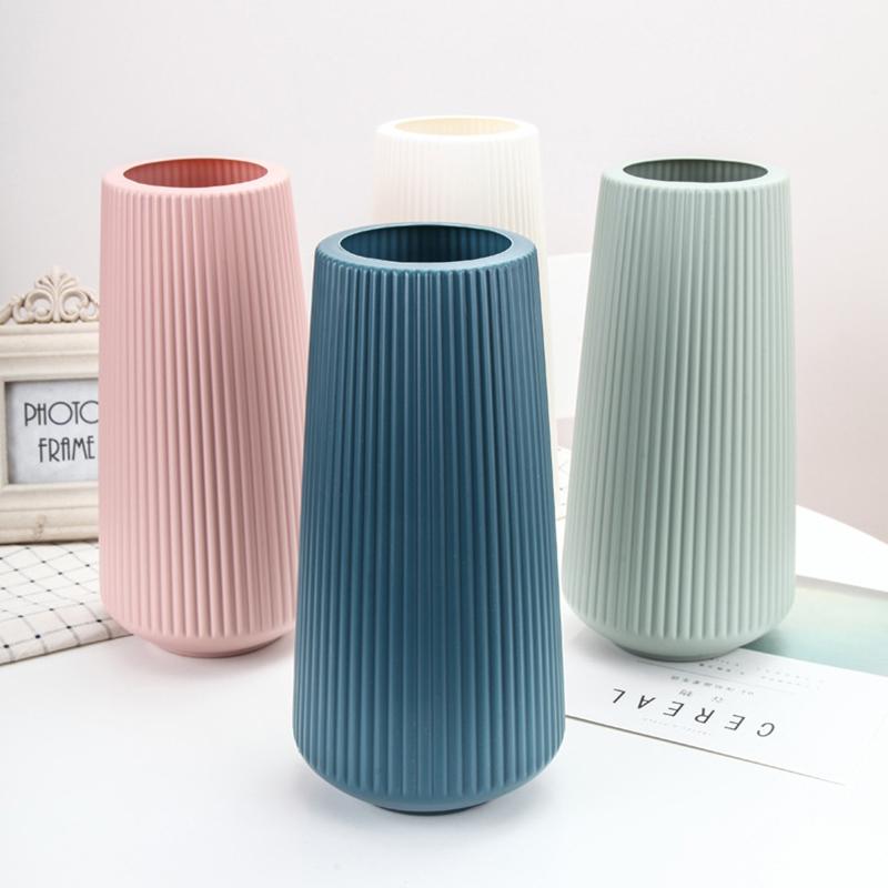 Loại lớn, dẻo, không bể - bình hoa nhựa giả men sứ dáng origami - cắm hoa tươi, hoa giả, hoa vải, hoa lụa trang trí nhà, cửa hàng, văn phòng