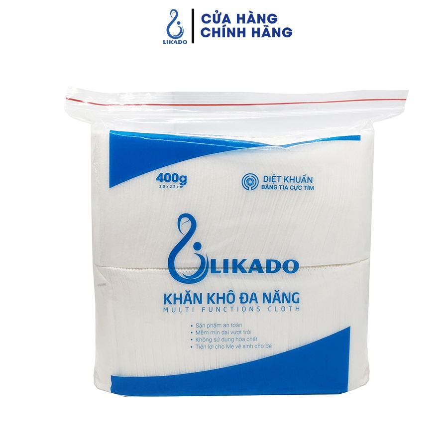 Khăn vải khô đa năng Likado 400g Lớn kt 20*22cm( 1 gói)