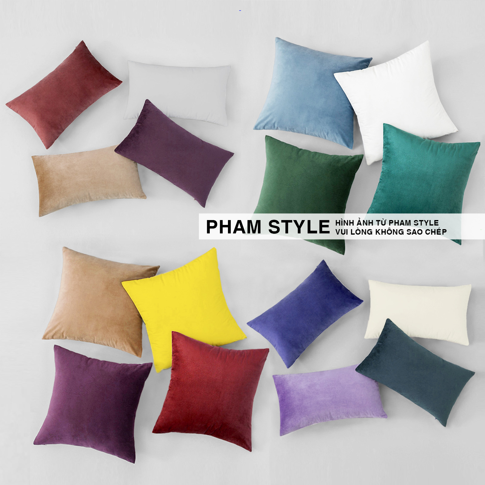Vỏ Gối Sofa VELVET, Vải Nhung (45x45cm) và (30x50cm)