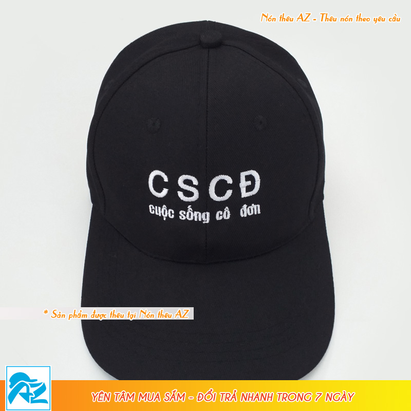 Nón kết nam thêu logo CSCĐ Cuộc sống cô đơn độc đáo - Mũ lưỡi trai MT555