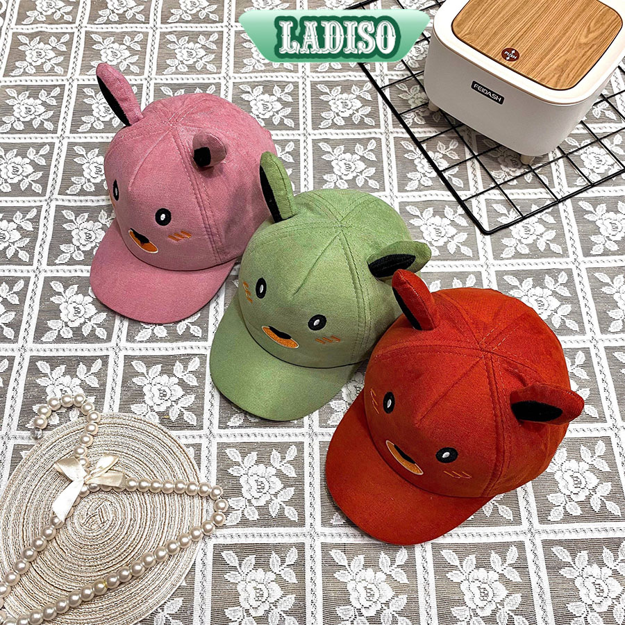 Nón kết cho bé hình mặt thỏ đáng yêu kèm tai nổi 3D chất cotton siêu đẹp LADISO - NN39