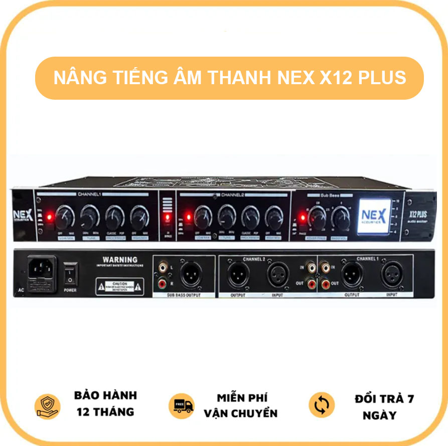 HÀNG NHẬP KHẨU | Nâng Tiếng NEX X12 PLUS - Thiết Bị Giúp Nâng Tiếng Bass, Trung, Chép - Nâng Tiếng Karaoke Xử Lí Âm Thanh Chuyên Nghiệp, Kết Nối Bluetooth 5.0, Cổng Quang (Optical), Phối Ghép Với Amply, Loa Kéo Bảo Hành 12 Tháng