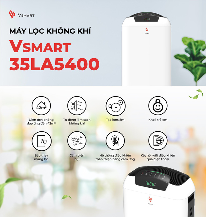 MÁY LỌC KHÔNG KHÍ THÔNG MINH VSMART 35LA5400