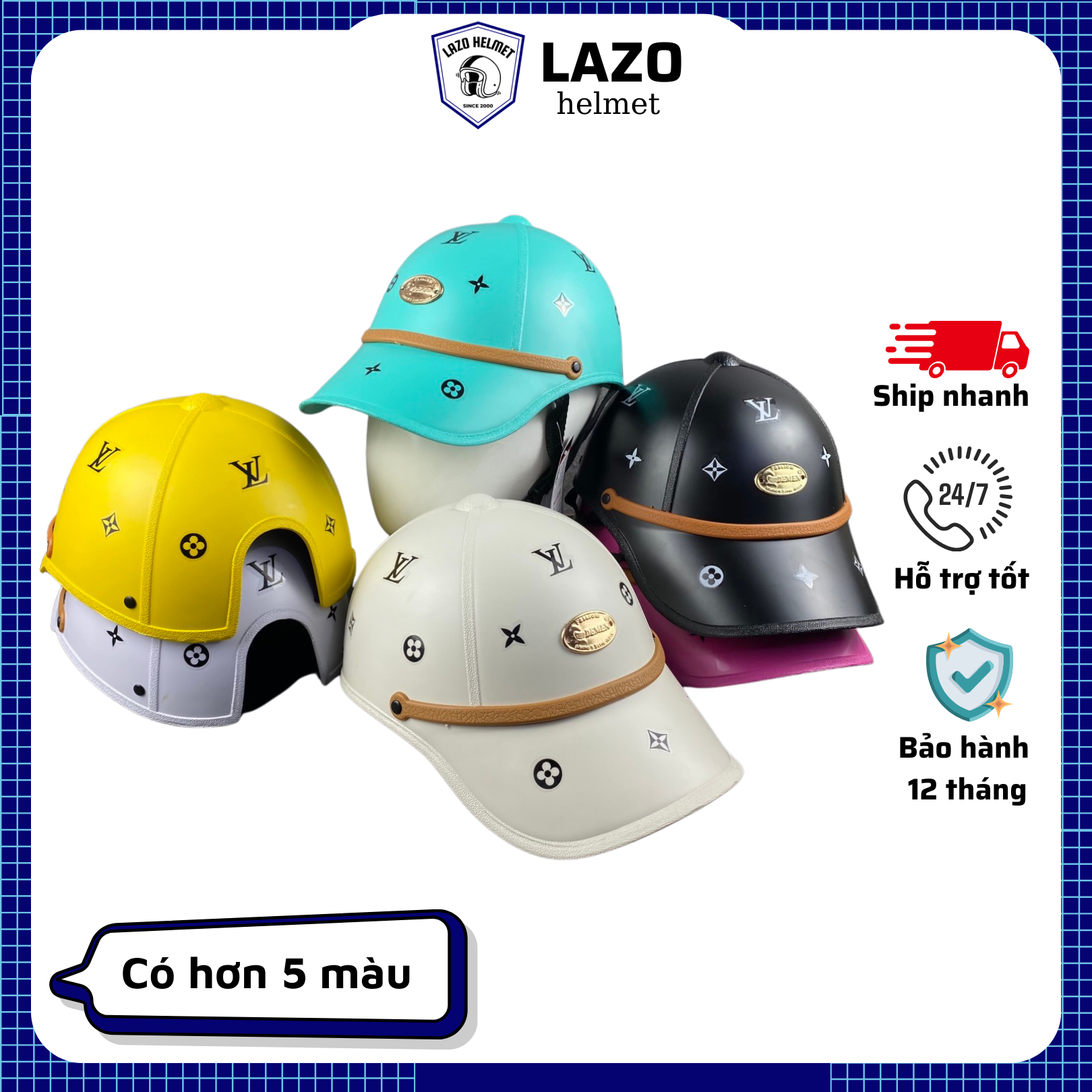 Mũ bảo hiểm lưỡi trai sticker G.C , nón bảo hiểm lưỡi trai kết hợp tem GC độc đáo , Nón bảo hiểm thời trang cao cấp