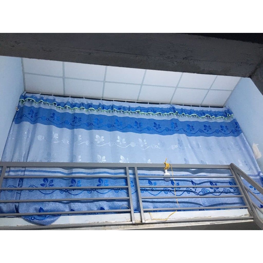 rèm móc phẳng chắn phòng, che gác xép rộng 4m x cao 2m
