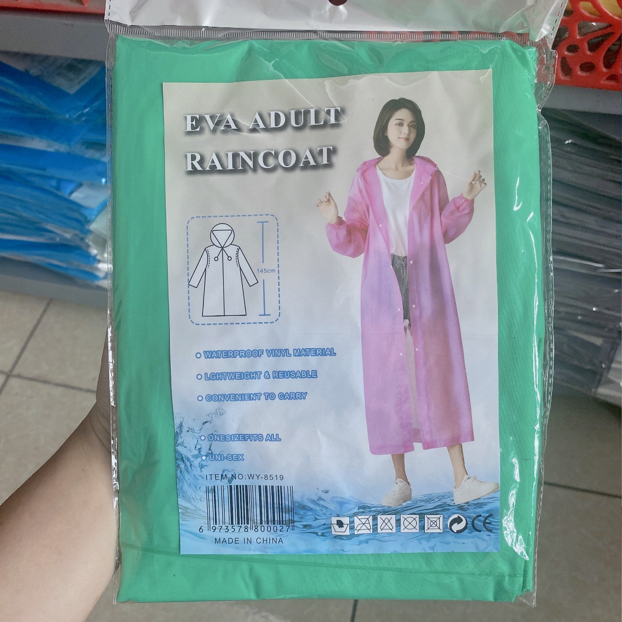 Áo mưa người lớn EcoShop68 áo mưa Măng Tô chống nước chống thấm cao cấp 2022  Chất liệu EVA