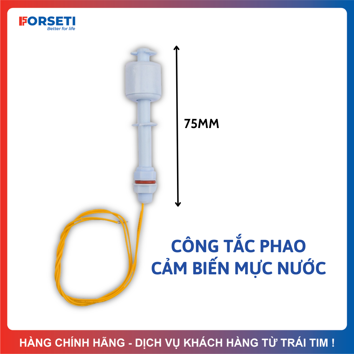 Công tắc phao cảm biến mực nước dành cho máy lọc nước nóng lạnh korihome loại 75mm