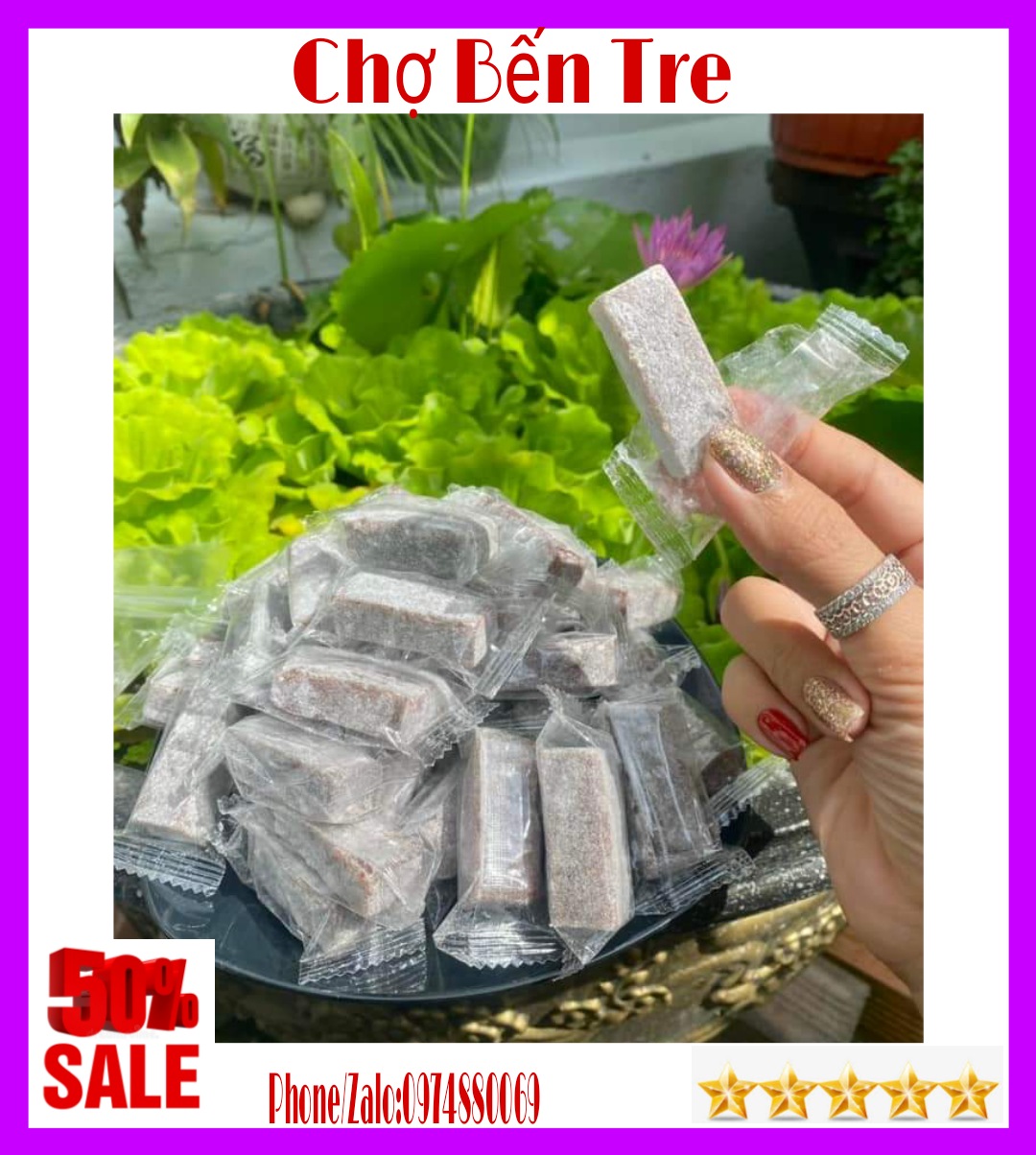 1kg kẹo gừng dẻo phấn bến tre - chợ bến tre