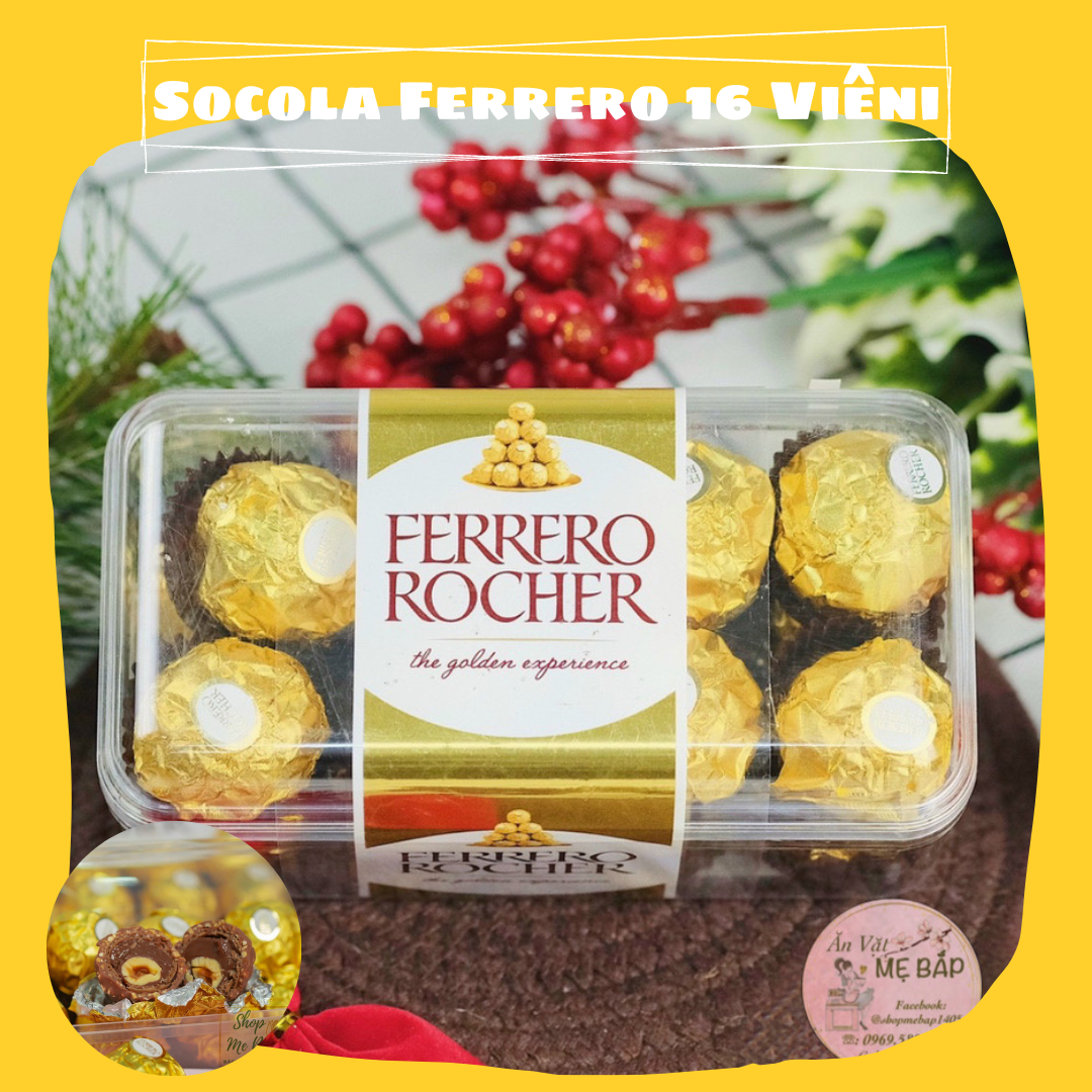 Kẹo Chocolate Ferrerro Rocher Nhân Hạt Phỉ 16 Viên - Kẹo Socola Siêu Ngon Hàng Air