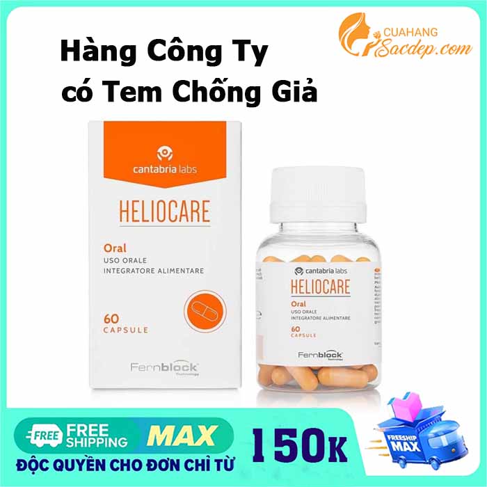 [HCM]Viên uống chống nắng Heliocare Cápsulas Oral 60 viên