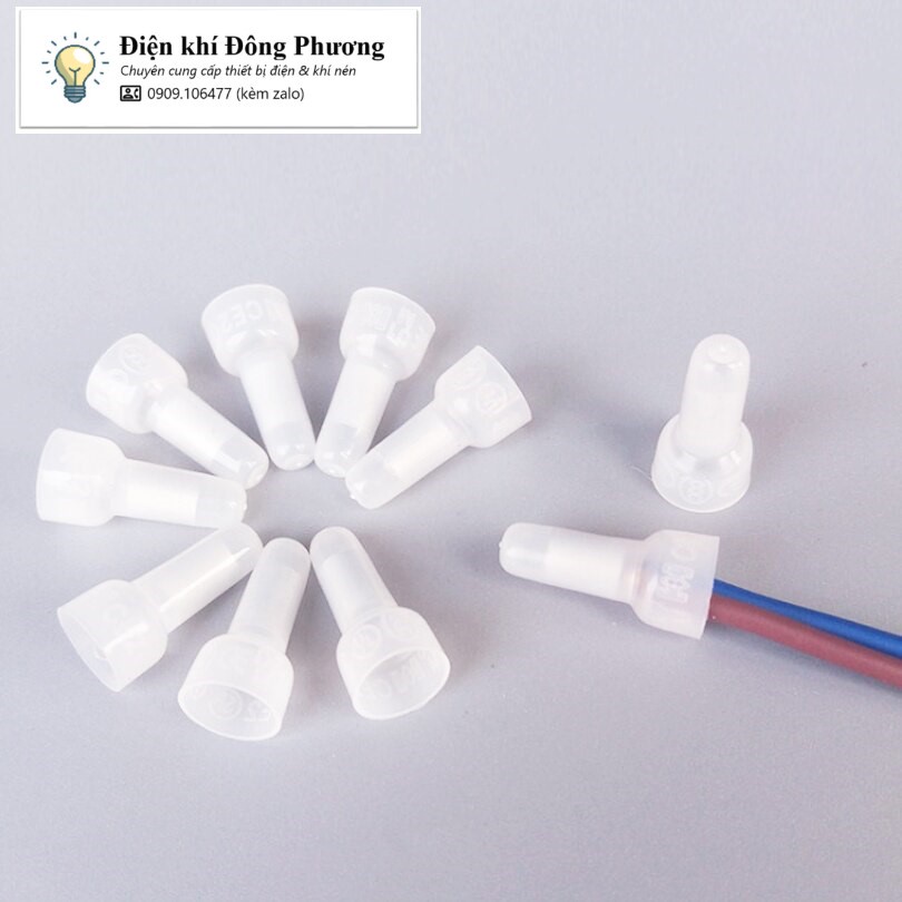 Bịch 100 cút nối dây điện không cần nối dây ce, đầu cos nón chụp: ce1/ ce2/ ce5