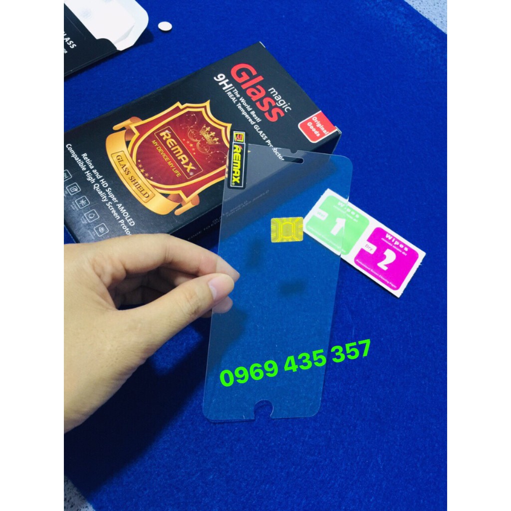 Cường lực Remax cao cấp cho Ip 6Plus/ 6SPlus, có kèm miếng lau màn