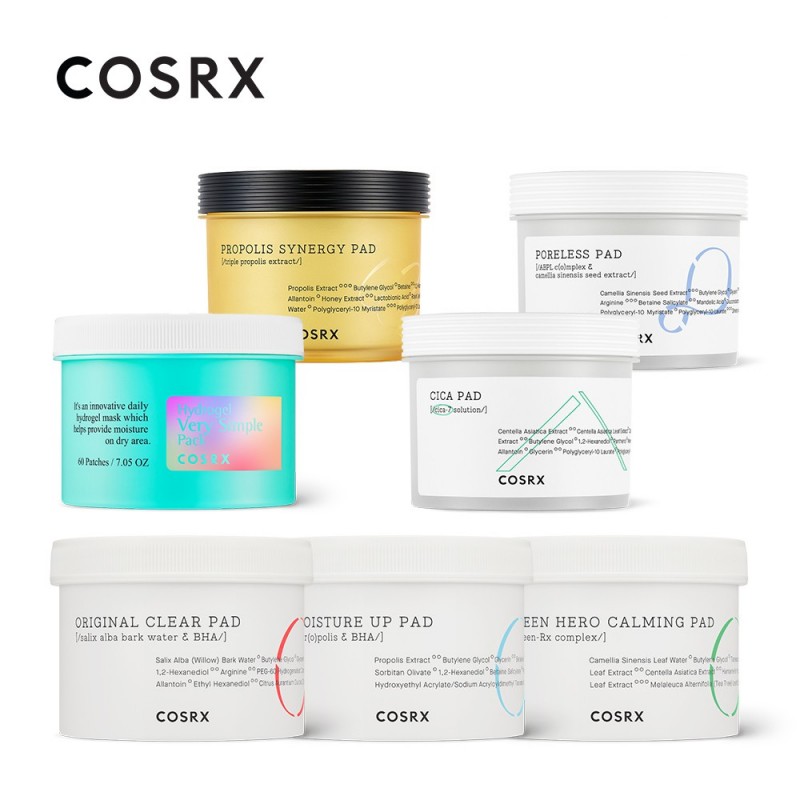 Miếng tẩy da chết cosrx cica pad | poreless pad | one step pad 70 pads | cosrx pad case