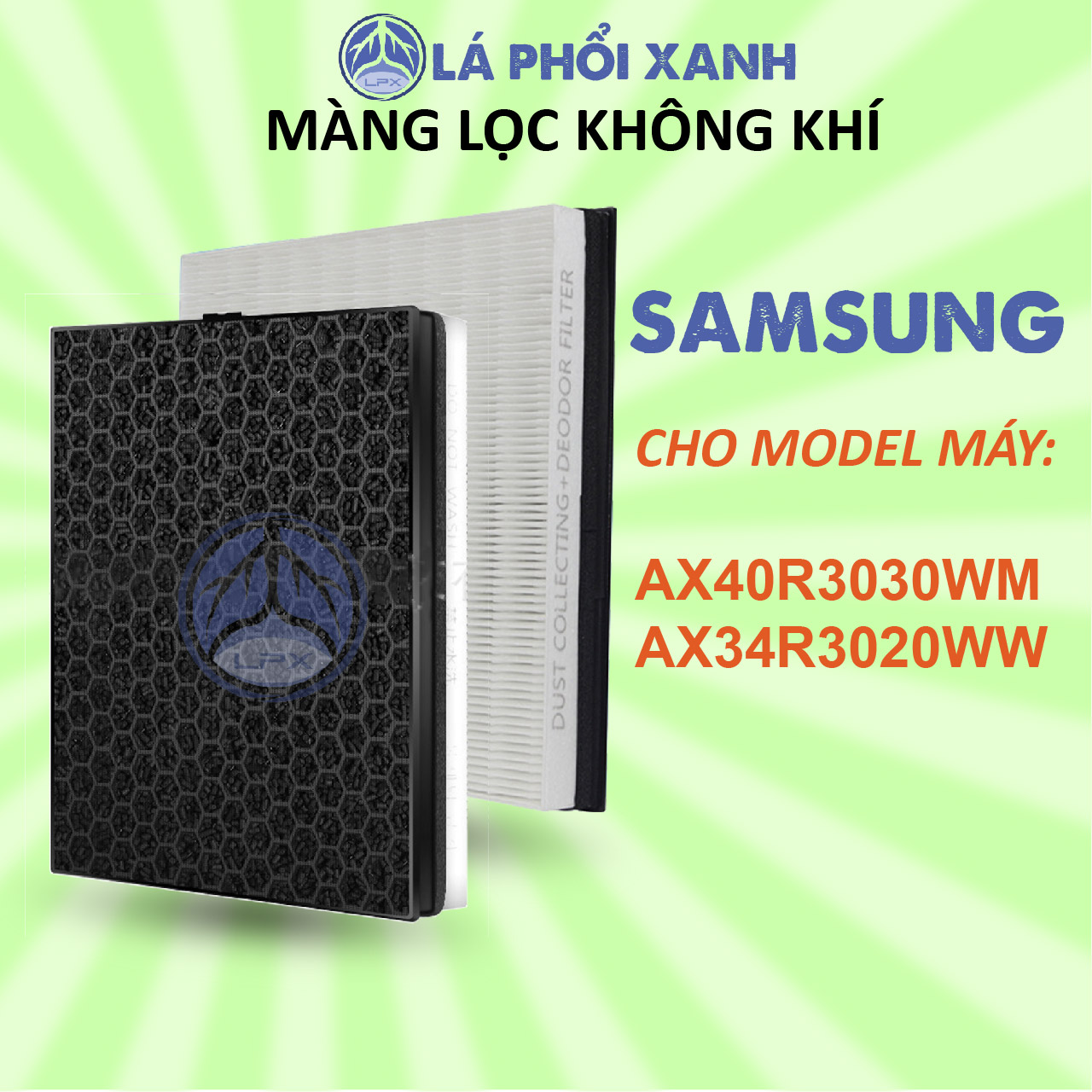 Màng lọc không khí samsung ax40r3030wm/sv ax34r3020ww/sv màng lọc hỗn hợp, màng hepa, màng than hoạt tính