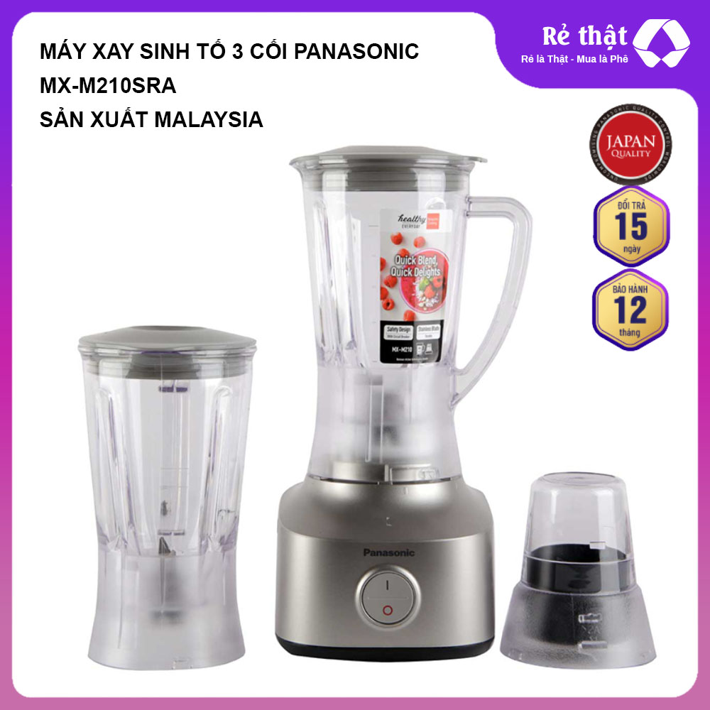 Máy xay sinh tố 3 cối Panasonic MX-M210SRA Malaysia chính hãng, bảo hành 12 tháng
