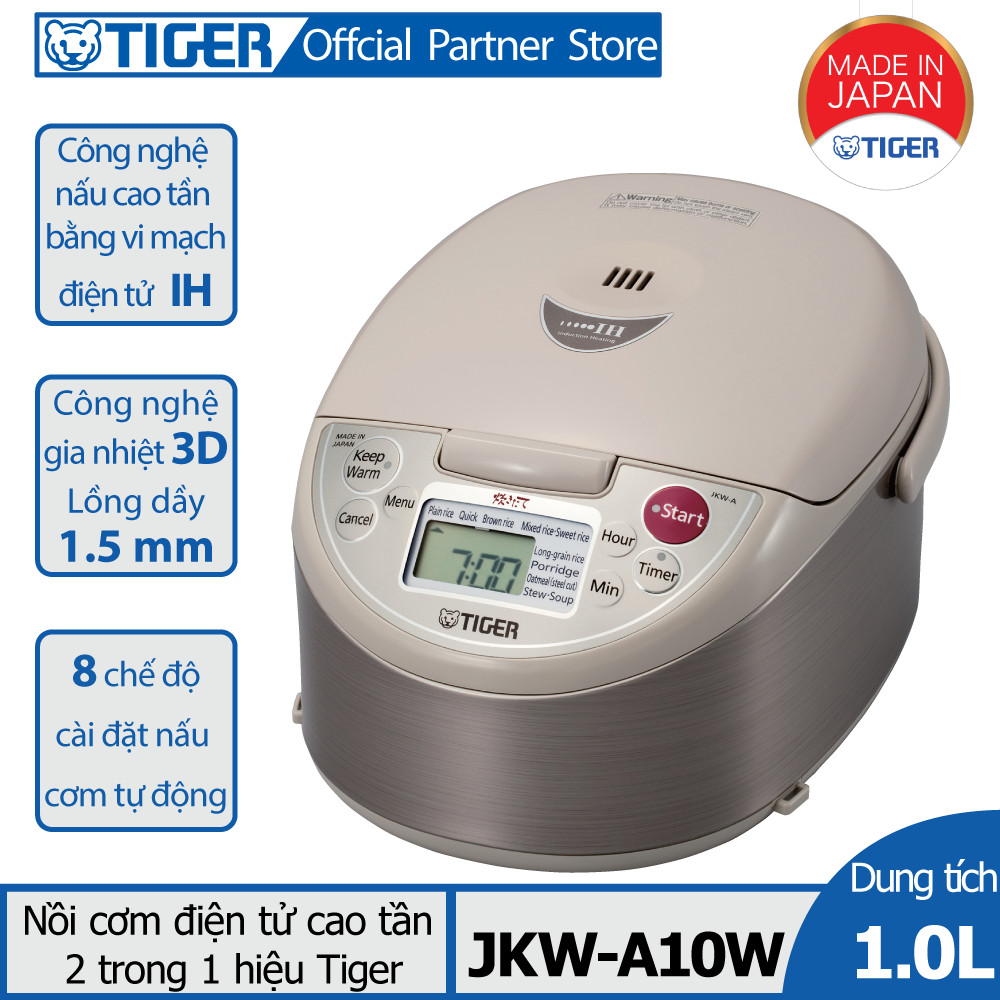 [Trả góp 0%]Nồi cơm điện tử cao tần Tiger 2 trong 1 JKW-A10W (1.0L) - Hàng chính hãng