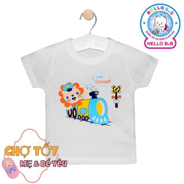 Áo tay ngắn trắng hello b&b