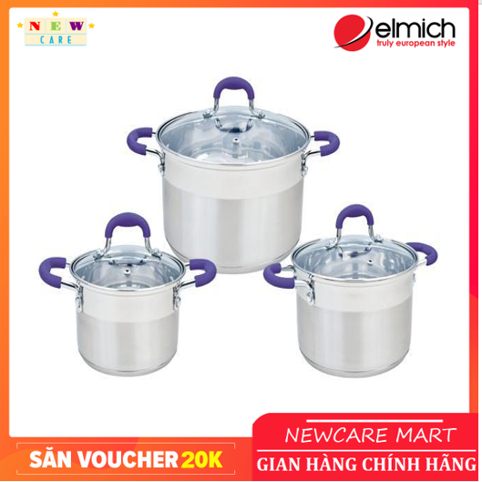 Bộ nồi inox cao cấp elmich smart cook sm-3334 bảo hành 5 năm