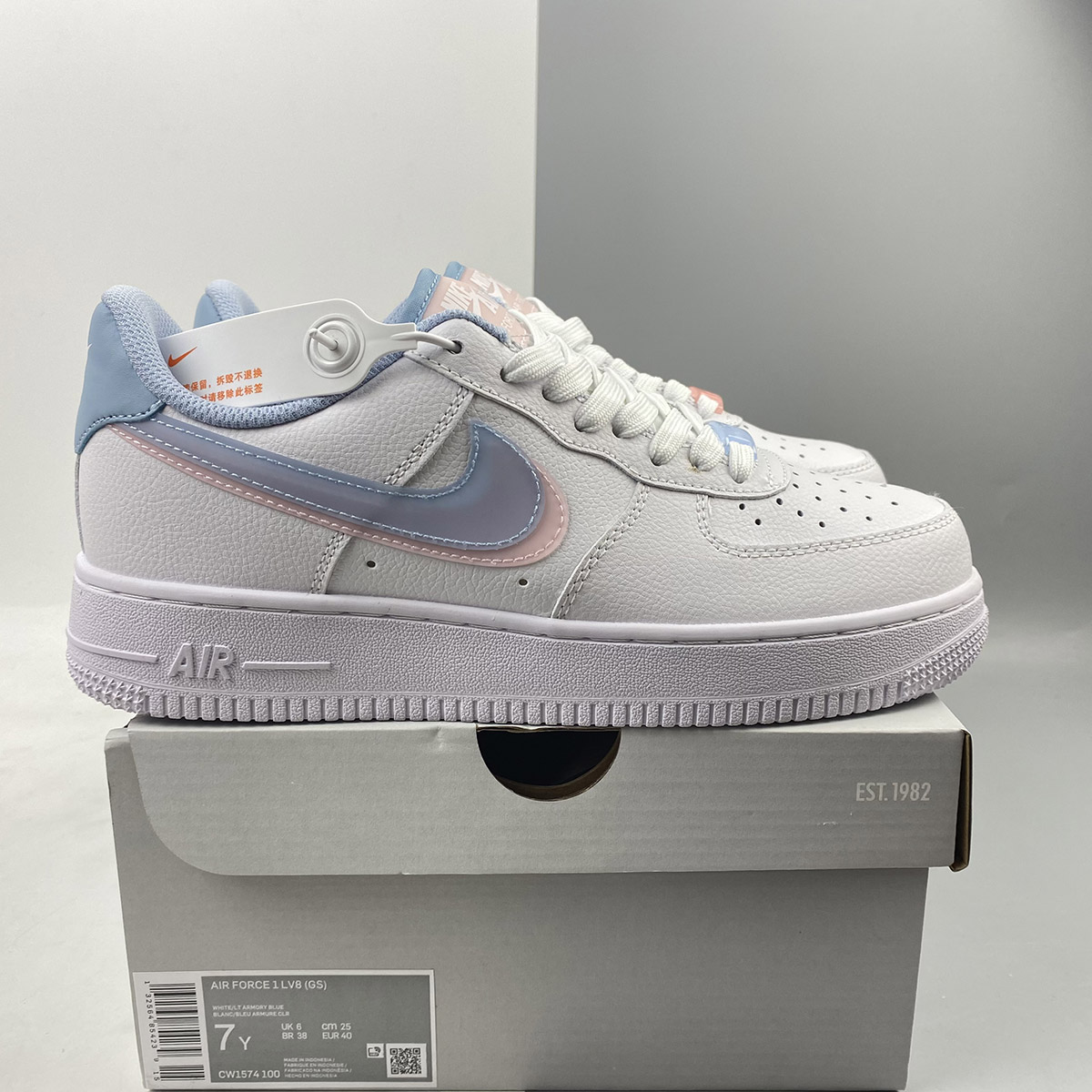 Giày Sneaker Air Force 1 Double Swoosh white