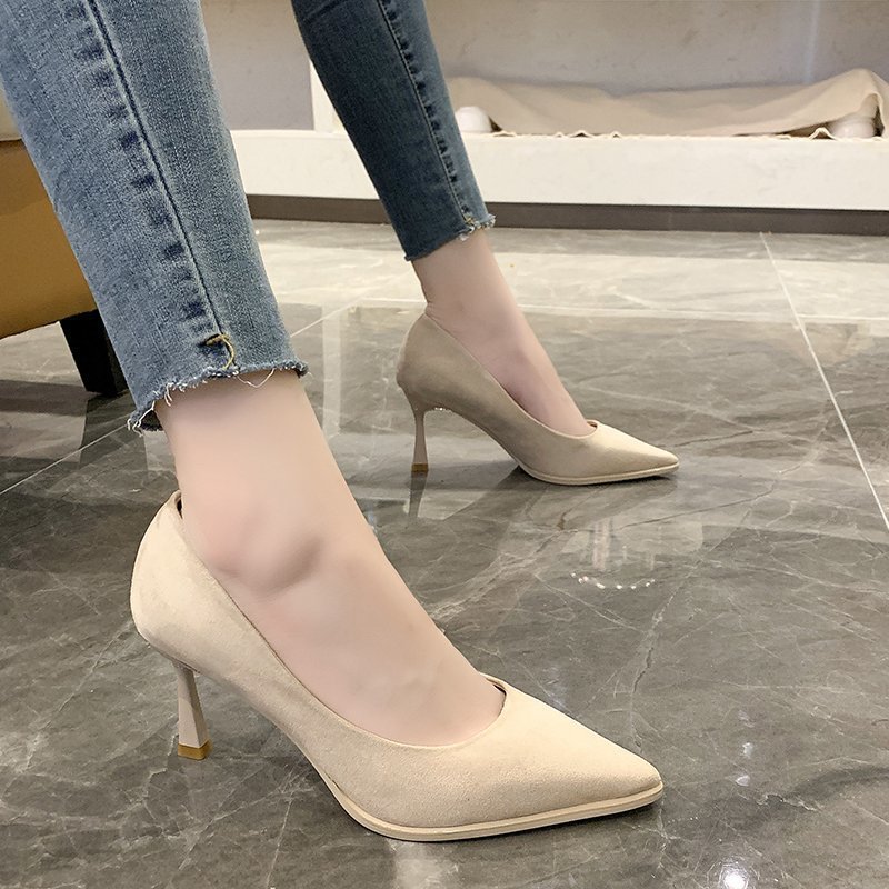 Giày nữ cao gót chất da lộn quý phái, trẻ trung sora sd723