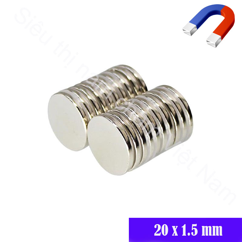 Nam châm đất hiếm kích thước 20x1.5mm , nam châm siêu mạnh