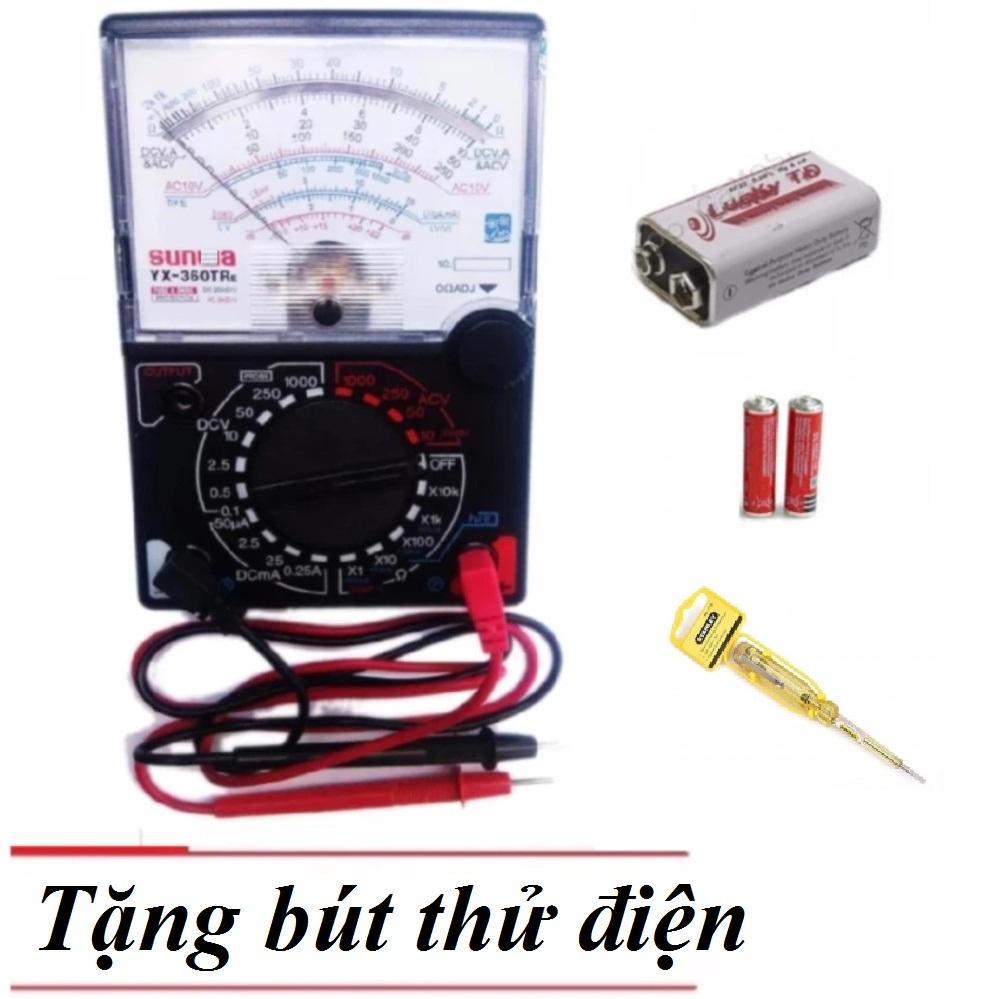 [HCM]Bộ 1 Đồng hồ đo kim vạn năng VOM (Đen phối trắng) và 1 bút thử điện (vàng)