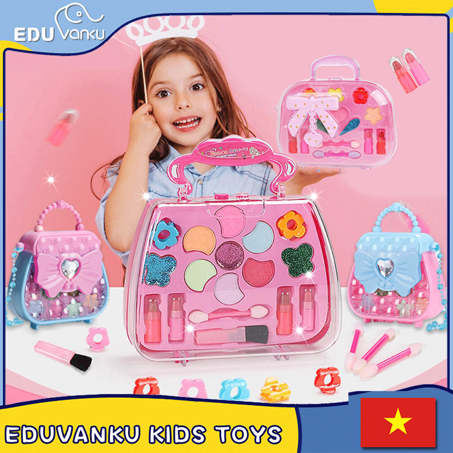 Túi xách Đồ chơi trang điểm Kẹp tóc Phấn mắt Phấn má hồng Son môi Trang điểm An toàn và không độc hại Đồ chơi trang điểm cho bé gái