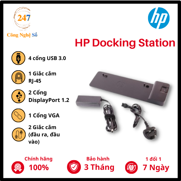 THIẾT BỊ MỞ RỘNG KẾT NỐI HP ULTRASLIM DOCKING STATION D9Y32AA Công Nghệ Số 247