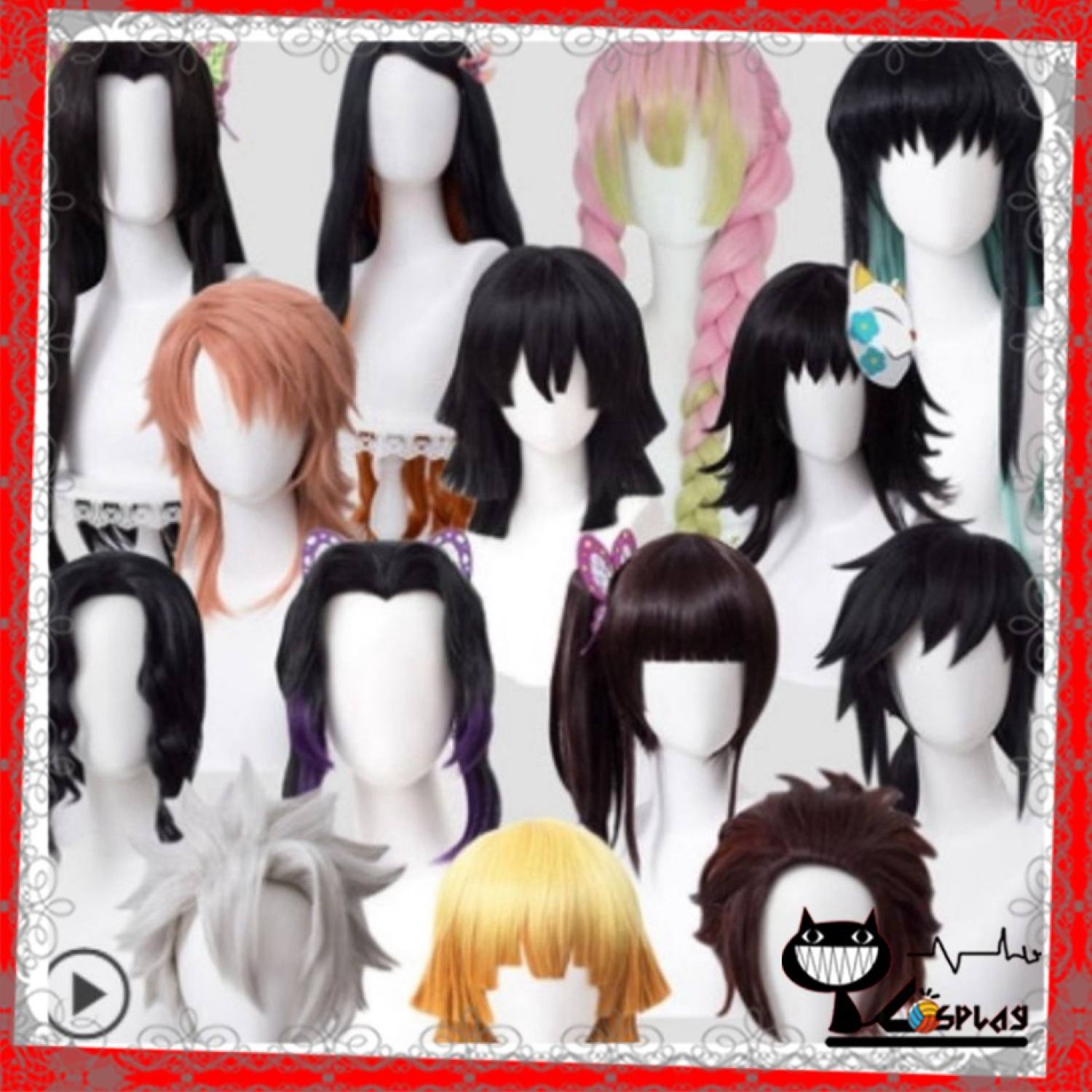 Nhiều mẫu - Wig Tóc giả Shinobu Kanroji Rengoku Tomioka Muichirou Nezuko