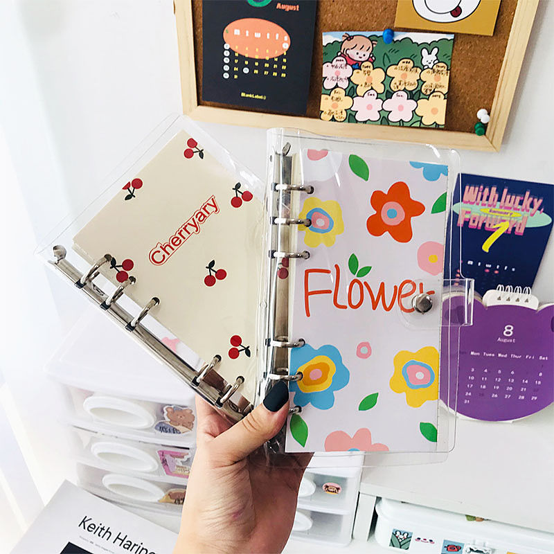 Bìa sổ còng nhựa dẻo trong 6 lỗ cúc bấm A5 -A6 -A7 phụ kiện sổ còng