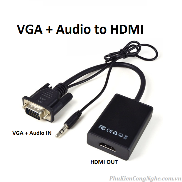 Bộ chuyển đổi VGA to HDMI có audio
