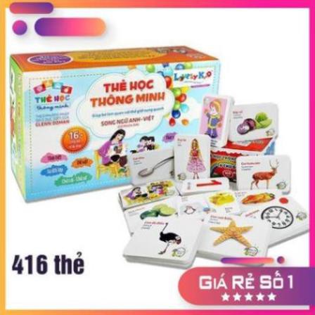 Bộ thẻ học thông minh 416 thẻ (16 chủ đề) phát triển kĩ năng IQ cho bé