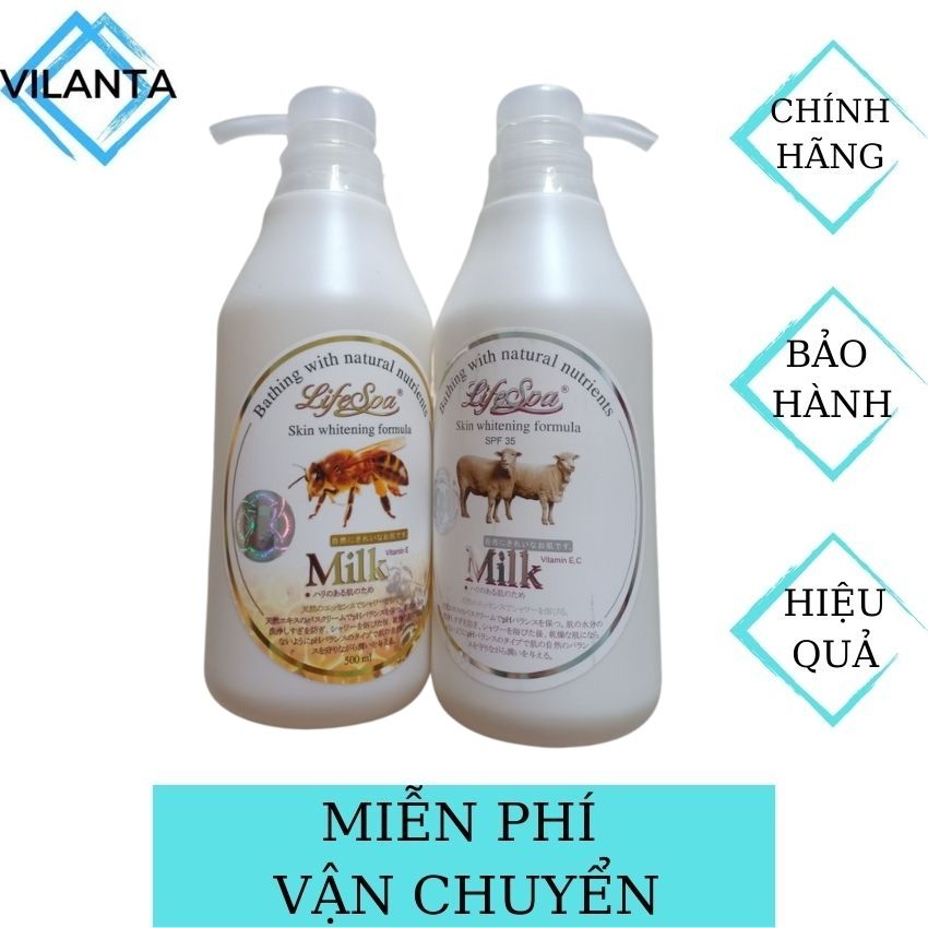 [FreeShip] Sữa Tắm Con Cừu Lifespa Nhật Bản với tinh chất từ thiên nhiên, lưu hương cực lâu, giúp làn da mịn màng như da em bé-500ml