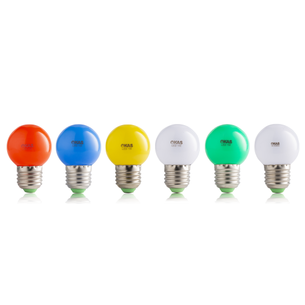 [BÓNG ĐẸP] BÓNG ĐÈN LED OKAS BÓNG CHANH nhiều màu 1W ☘️Tiết kiệm điện- độ bền cao☘️ Bóng Led trang trí đủ màu sắc trắng, xanh lá, đỏ, xanh dương, đa sắc - Bảo hành 2 năm