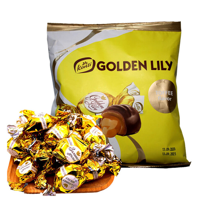 [ Siêu phẩm ] Kẹo Socola Nga Bông Huệ Vàng Konti “Golden Lily” gói 500g
