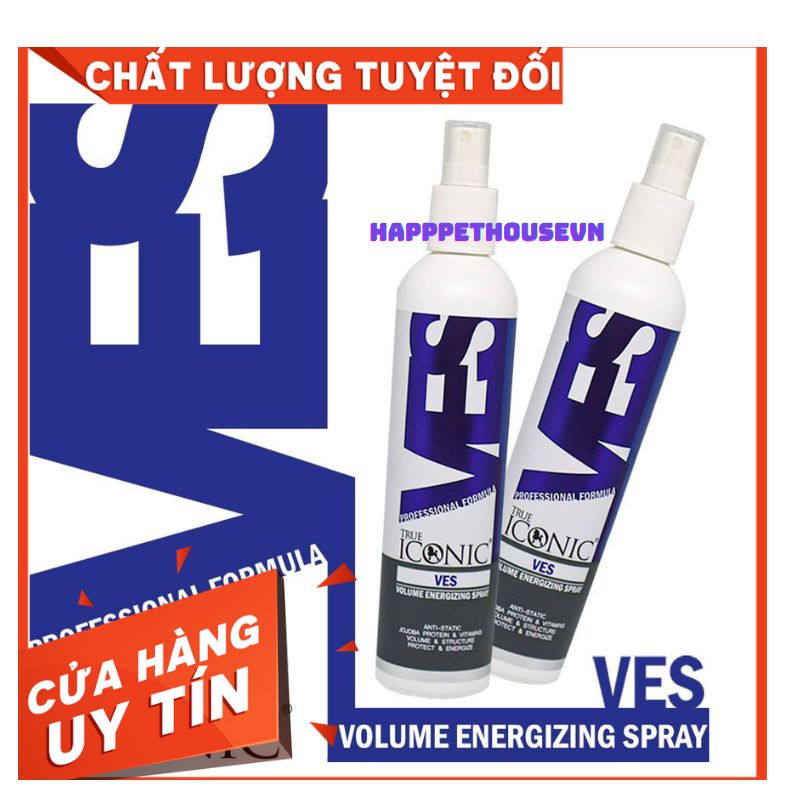 Chai xịt gỡ rối lông cho thú cưng chó mèo True iconic Volume Energizing Spray
