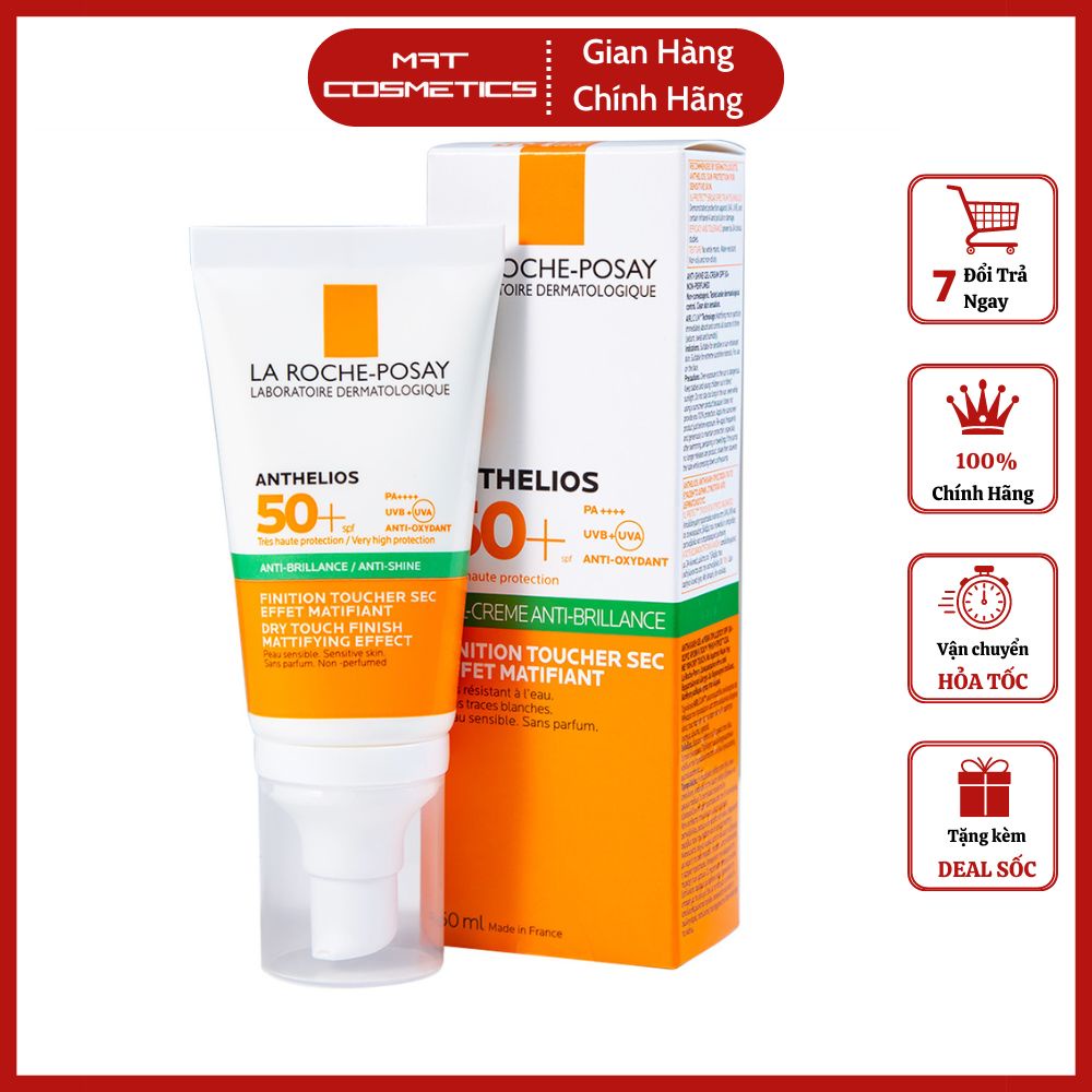 Kem chống nắng la roche posay anthelios spf 50+, kem chống nắng cho da dầu 50ml