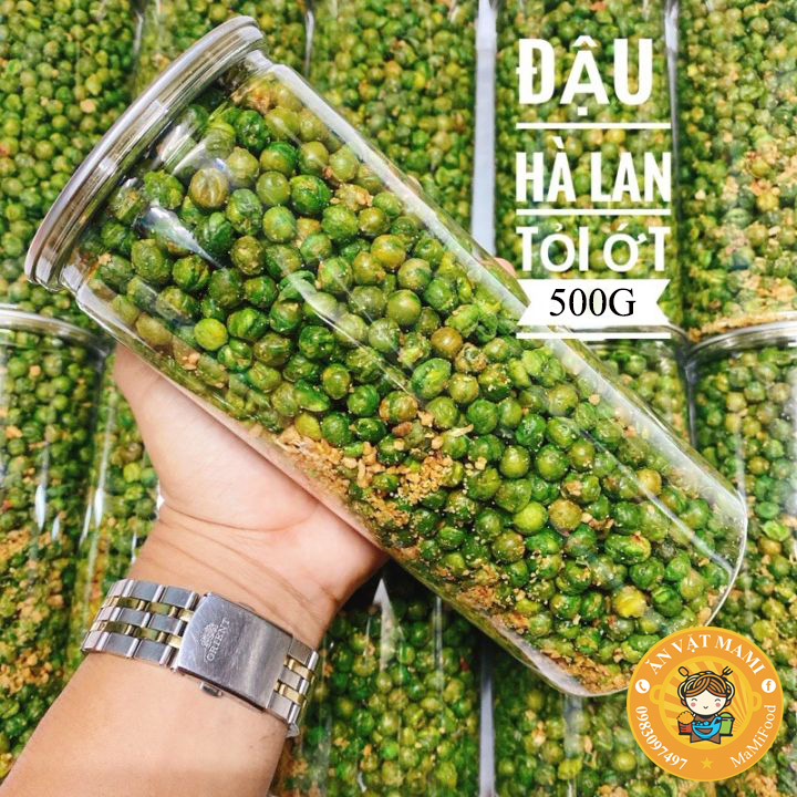500g đậu hà lan tỏi ớt mtfood, giòn ngon - đậm vị