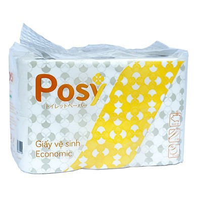 GIẤY VỆ SINH POSY 12 CUỘN CÓ LÕI CAO CẤP