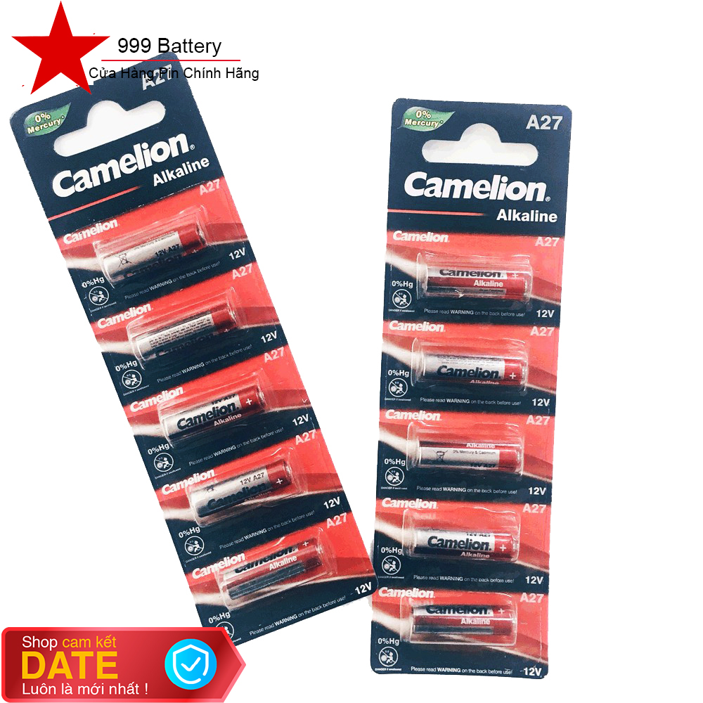 Combo 10 viên pin cửa cuốn A27, pin chuông cửa Camelion 12V chính hãng