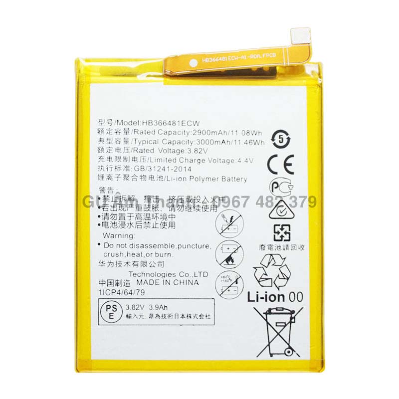 Pin cho huawei p9 eva-l19 dung lượng 3000mah