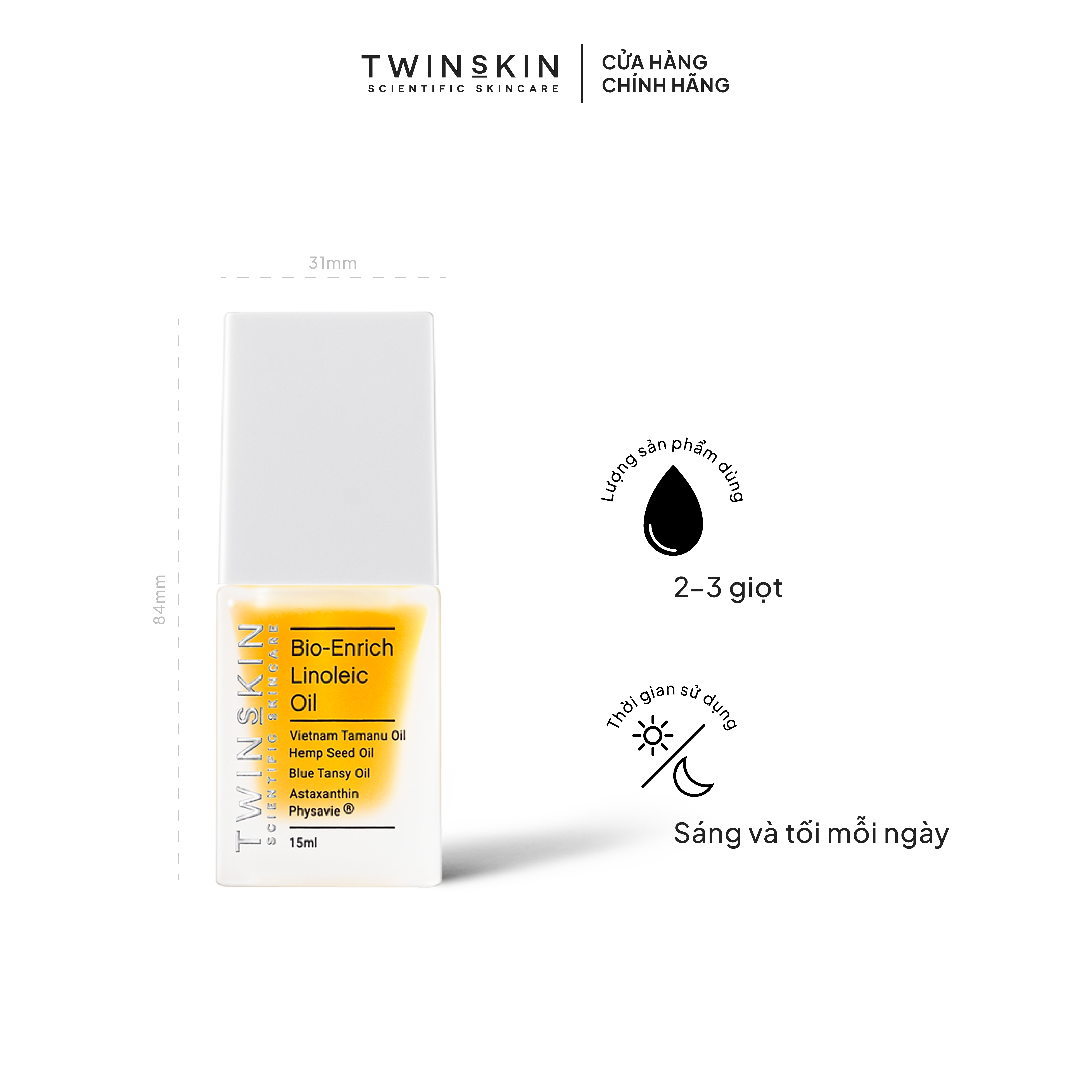 Dầu dưỡng ẩm thoáng nhẹ, cải thiện chất lượng bã nhờn, hỗ trợ giảm viêm, mờ thâm sạm - Bio-enrich Linoleic Acid Oil 5ml và 15ml