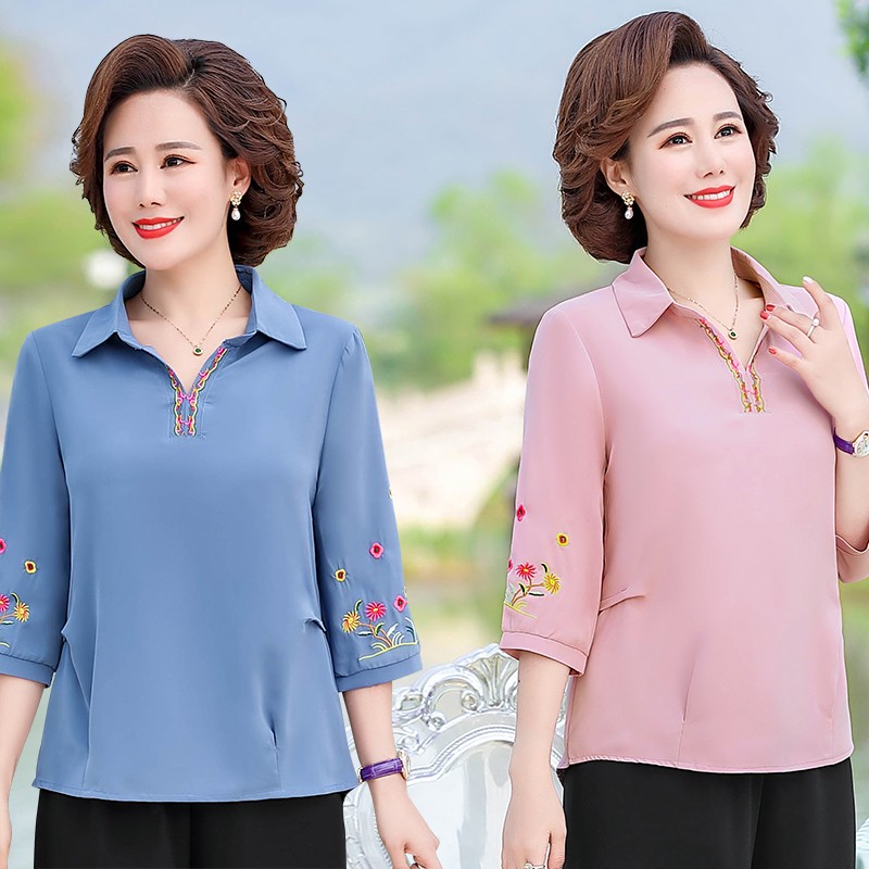 Áo sơ mi thêu hoa tay- áo sơ mi qc
