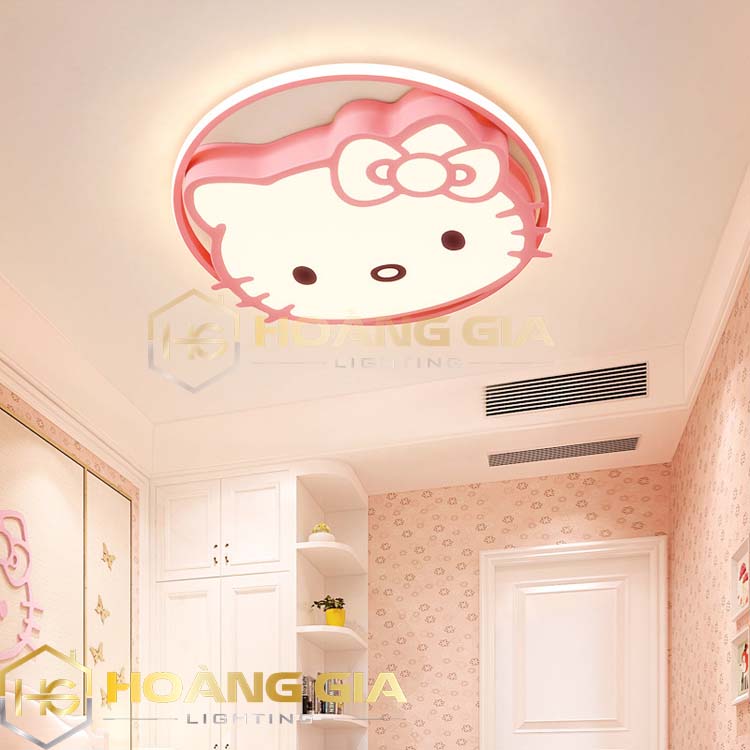 Đèn Ốp Trần - Đèn LED Ốp Trần phòng ngủ cho bé Hello Kitty, 3 chế độ áng sáng HTOT-09