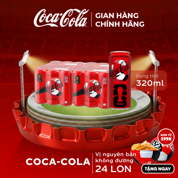 [SIÊU SALE ] Thùng/Lốc 24 Lon Nước Ngọt Giải Khát Không Đường Coca-Cola Zero 320ml/Lon Sale 25.06 Coca-Cola Chính Hãng_LD
