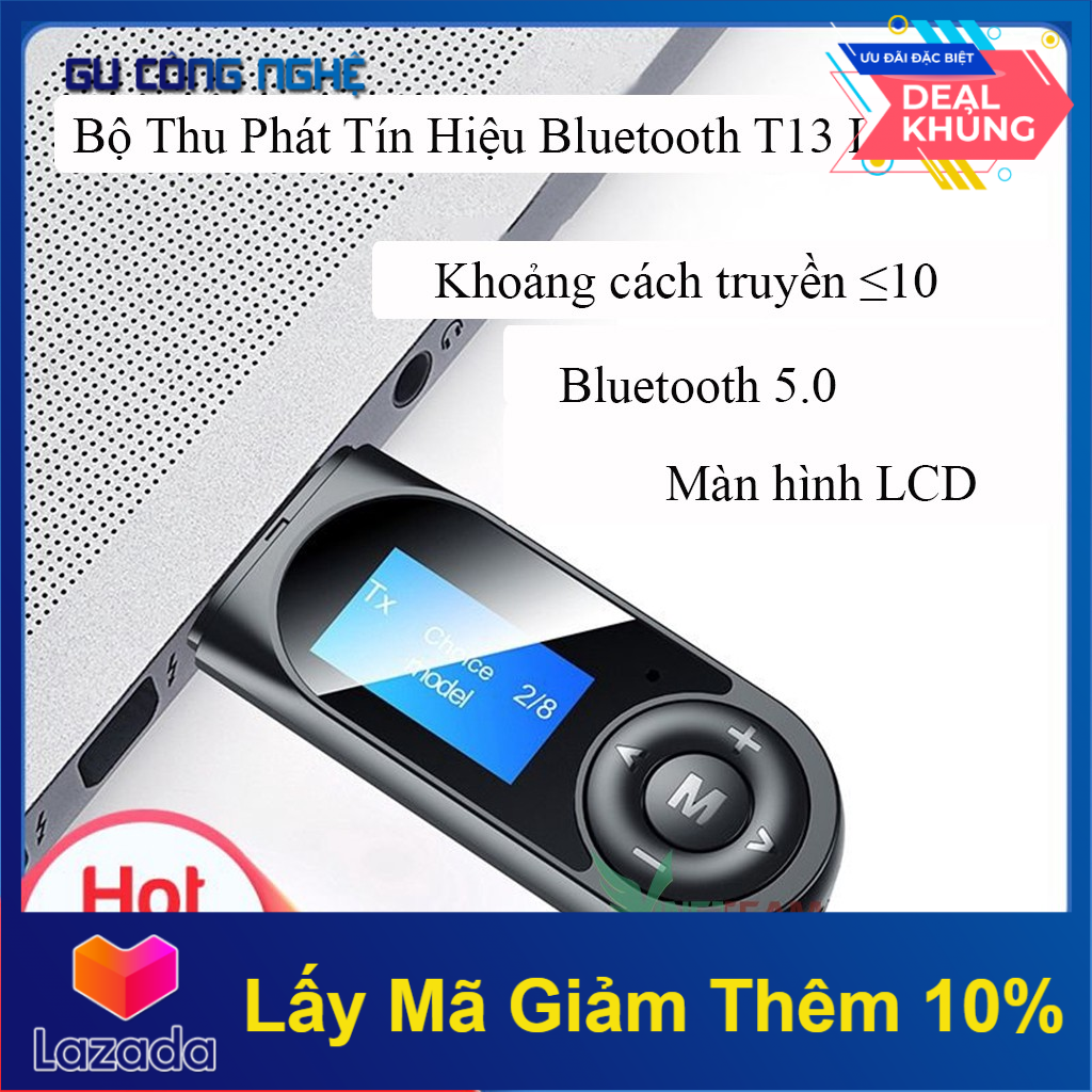 Bộ Thu Phát Âm Thanh Lcd T13 Usb Bluetooth 5.0 3.5Mm -Dc4352