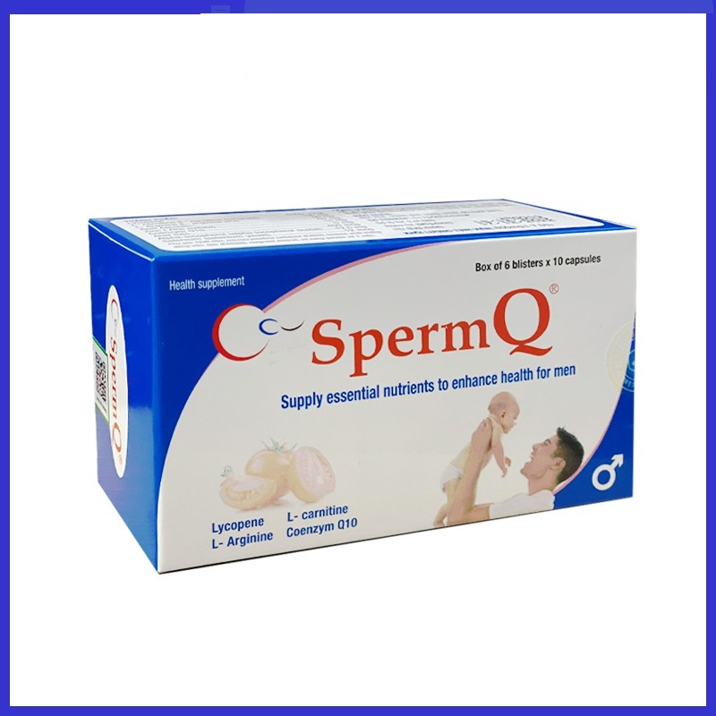 Combo 2 hộp Viên uống SPERMQ – Tăng chất lượng tinh trung dành cho nam , giải pháp mới cho người  tinh trung yếu - hộp 60 viên